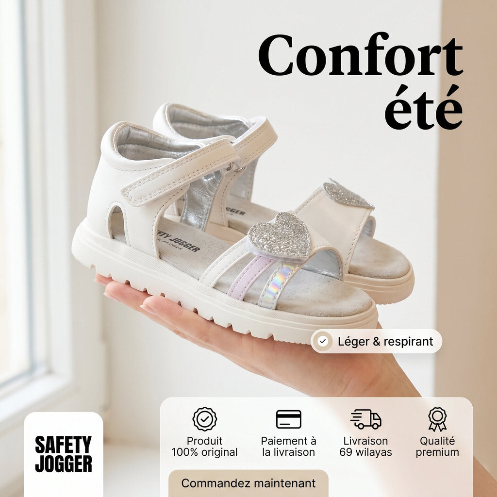 Safety Jogger Sandale Fillette 591782-WHT-SIL
