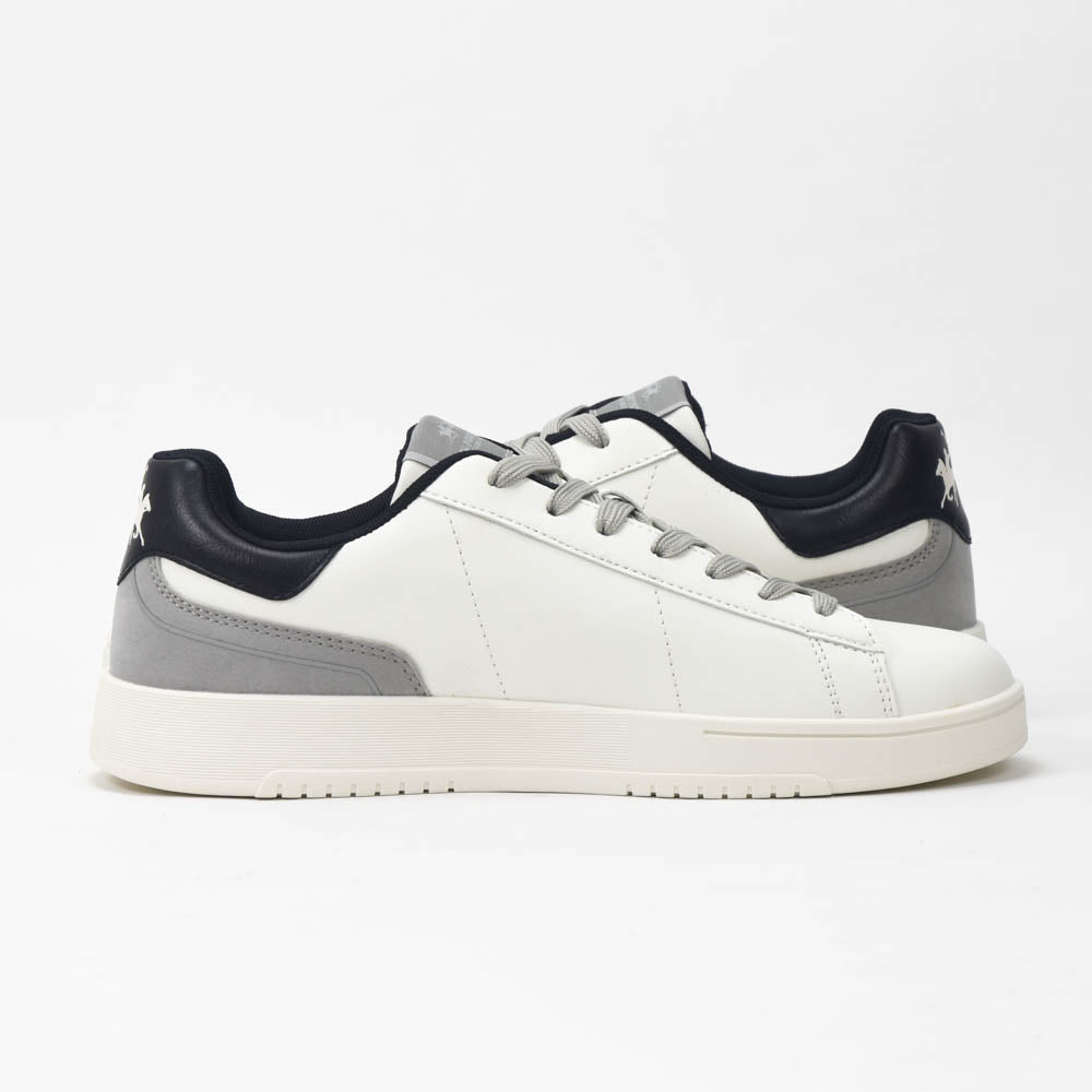 La Martina Cup Leather Sneakers White Blue LFM252-001-A00-A2