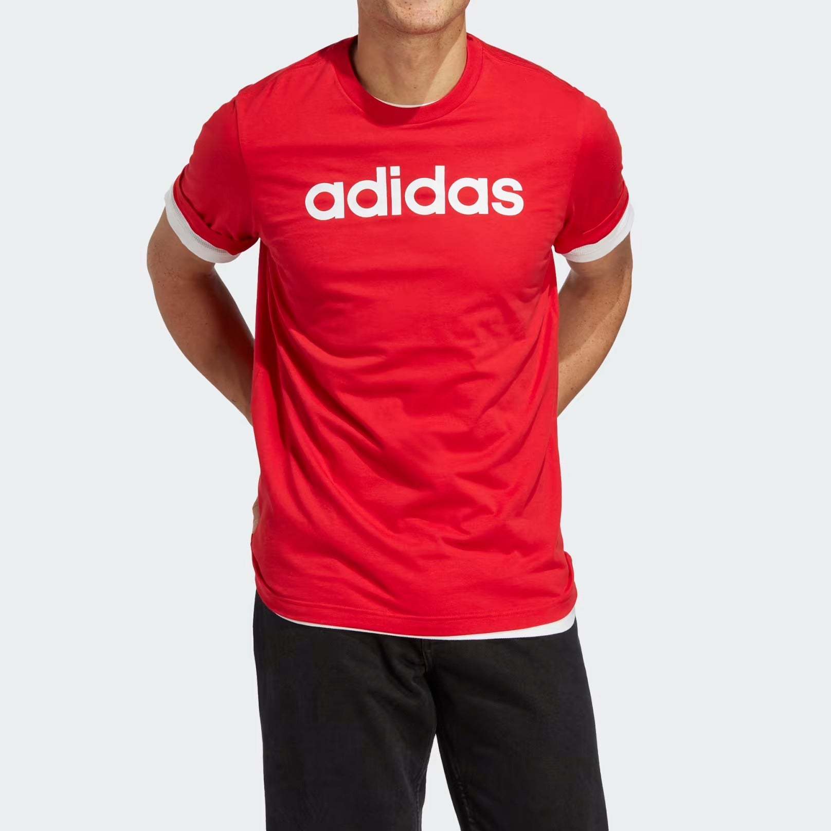 ADIDAS Essentials Single Jersey Linear Embroidered Logo Tee