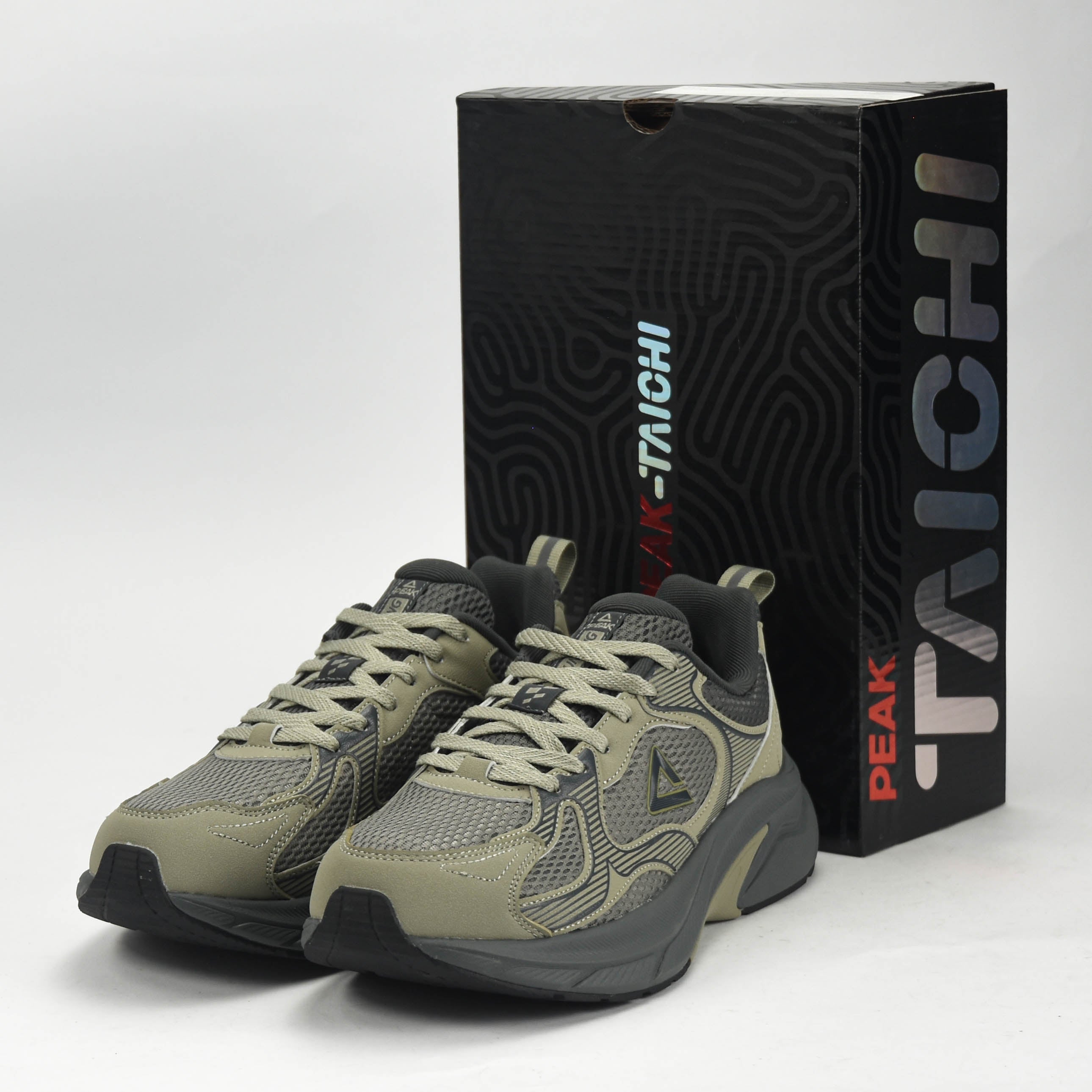PEAK TRAINING RUNNING SHOES-ASPHALT GREEN/MAGNETIC GREY EXT54437H-N59D