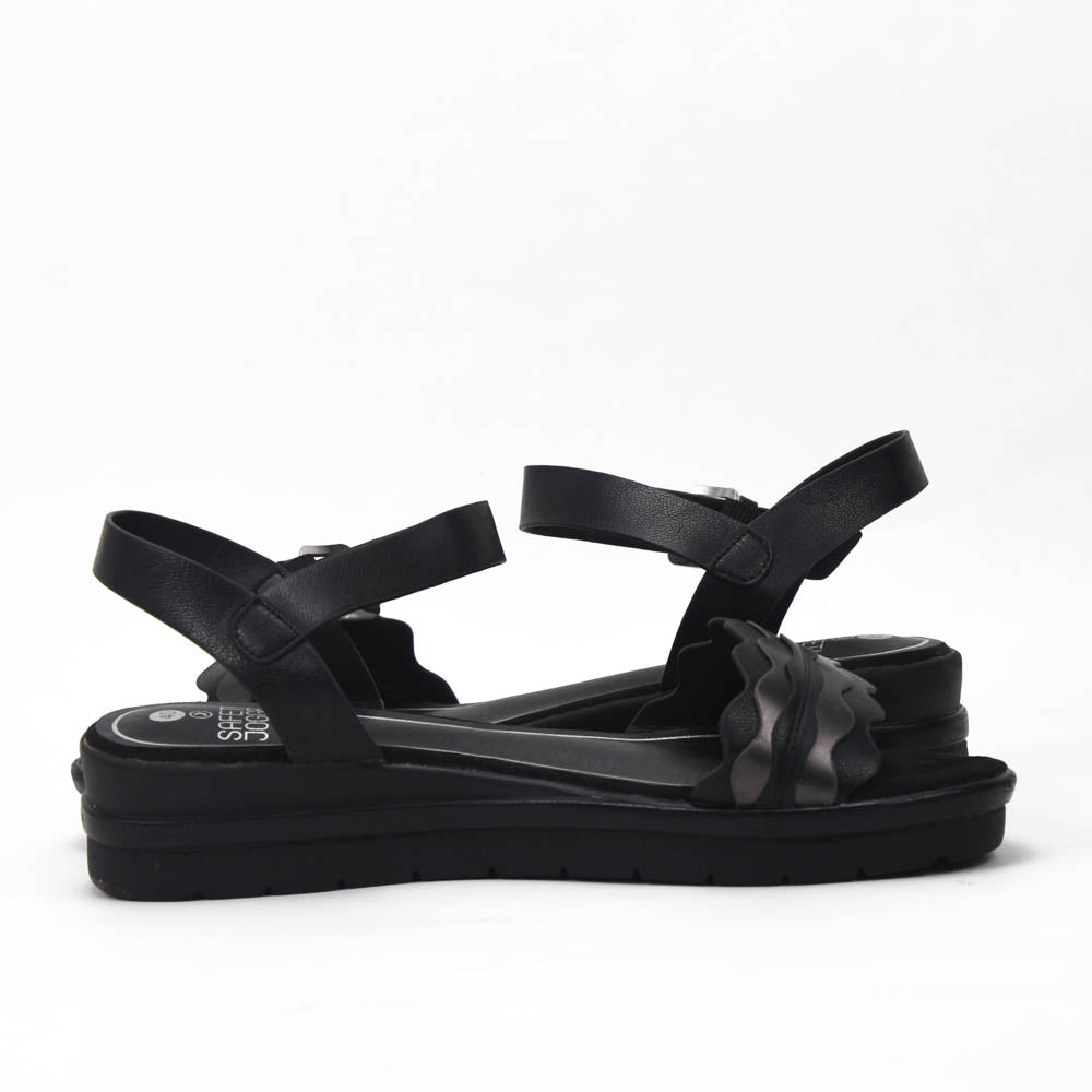 Safety Jogger Sandales Compensées Femme Black Pewter 592056-BLK-PEW