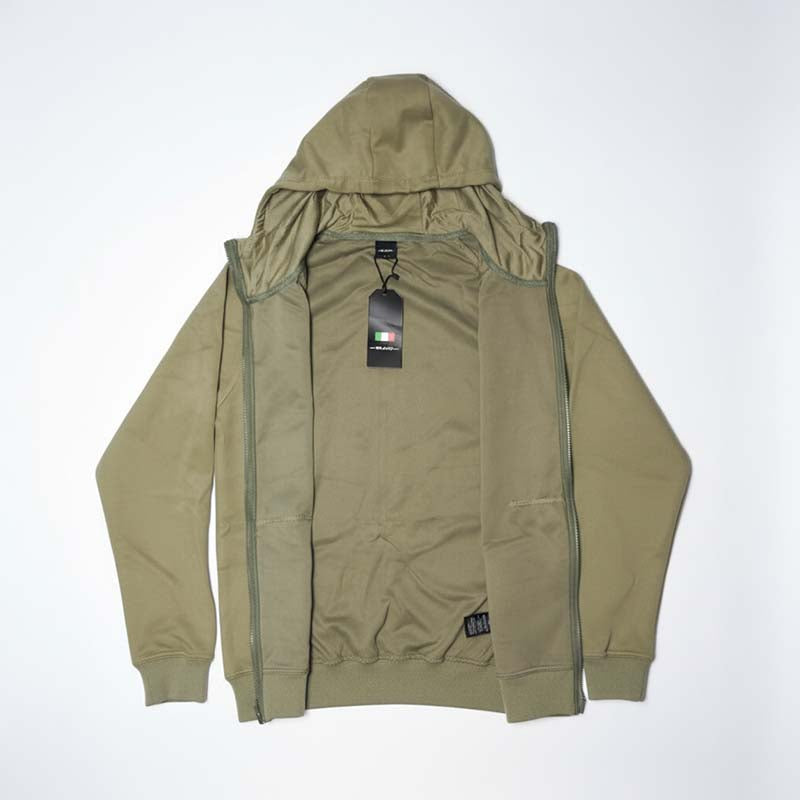 Sweat à capuche zippé homme VERT KHAKI
