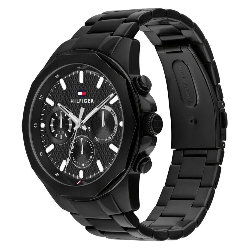 Montre Tommy Hilfiger Lars Black Stainless Steel Geometric Dial 1710653