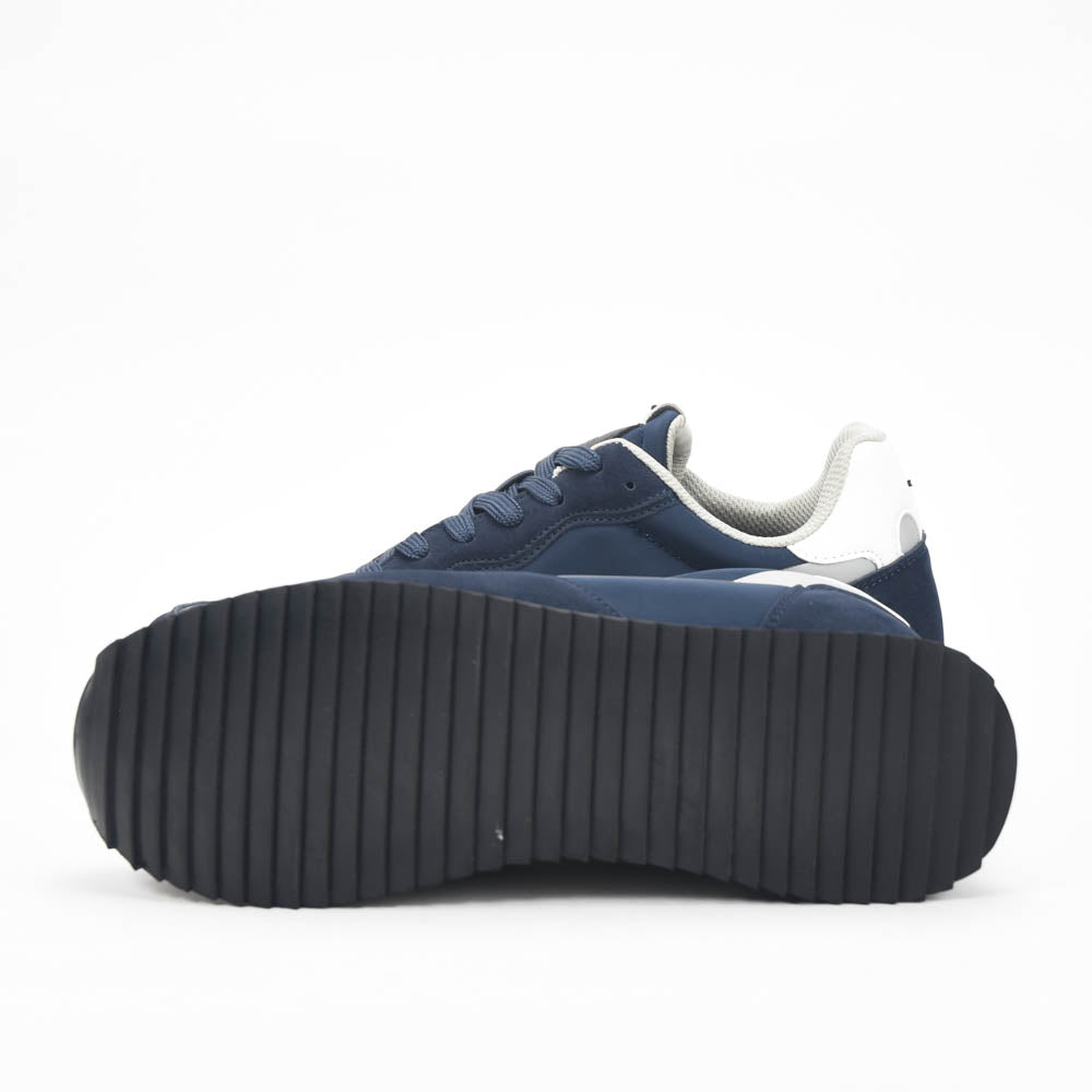 La Martina — Baskets cuir bleu marine
