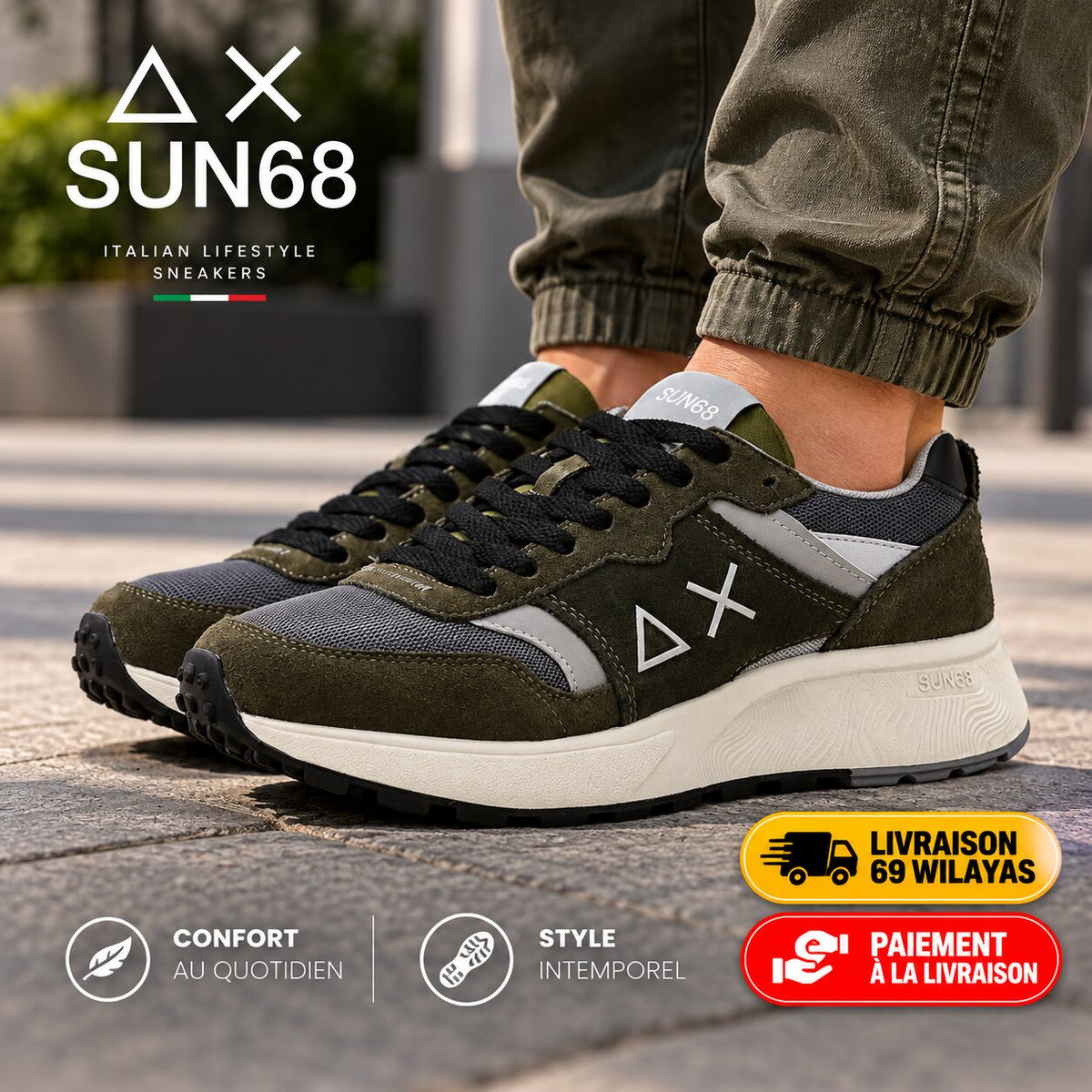SUN68 Z36127-19 — baskets homme