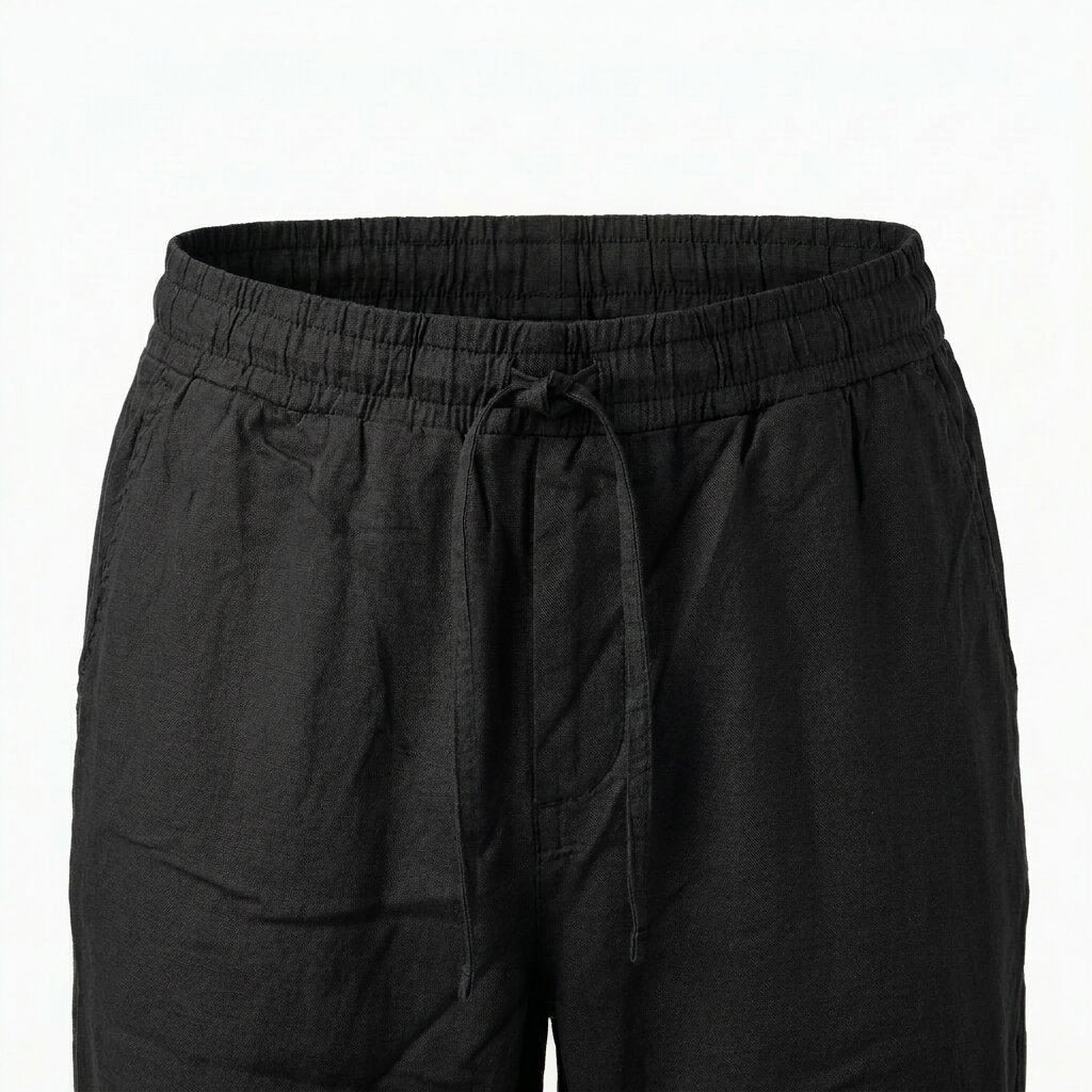 Départ — Pantalon en lin noir pour homme