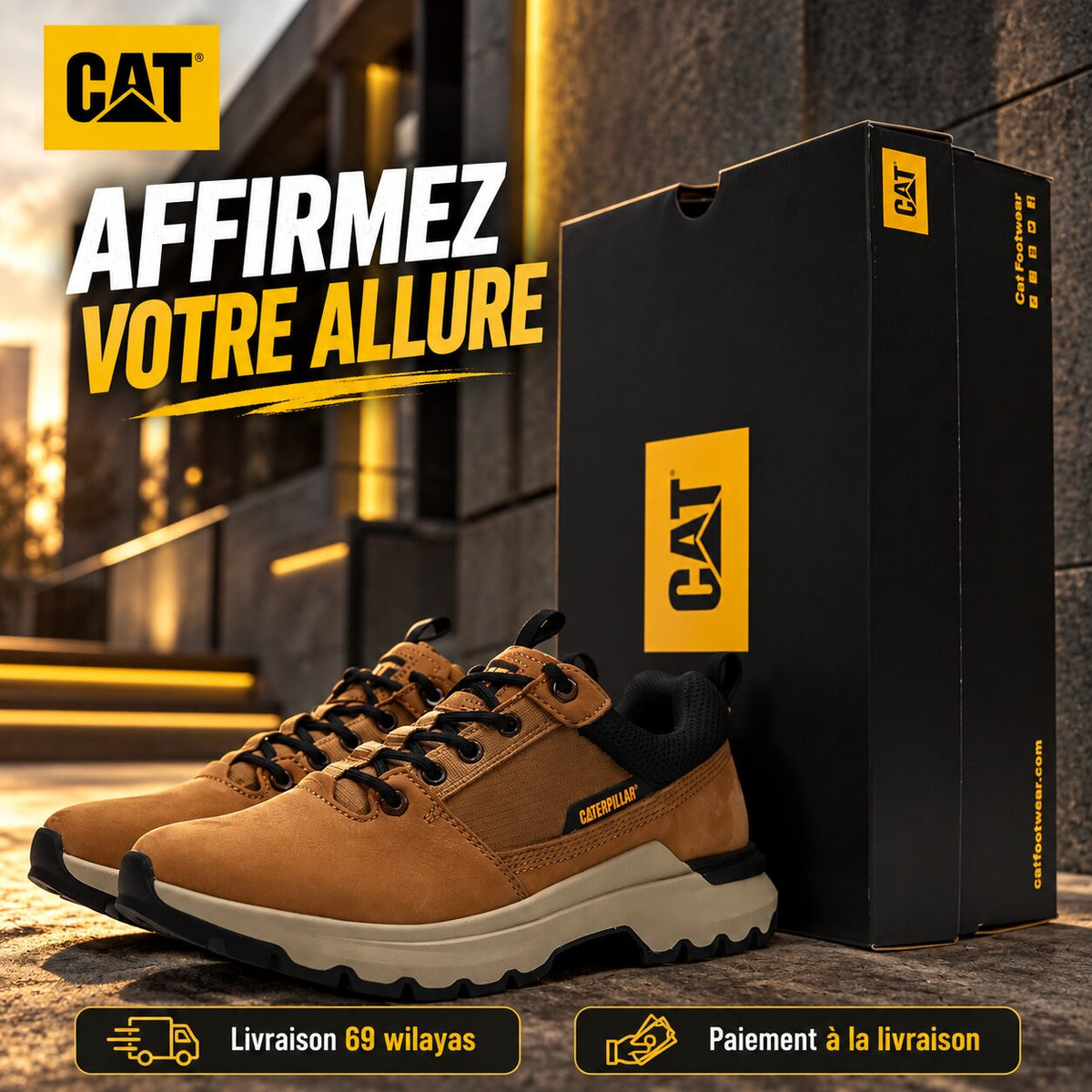 Baskets CAT Colorado Sneaker Lo Marron Homme P725996