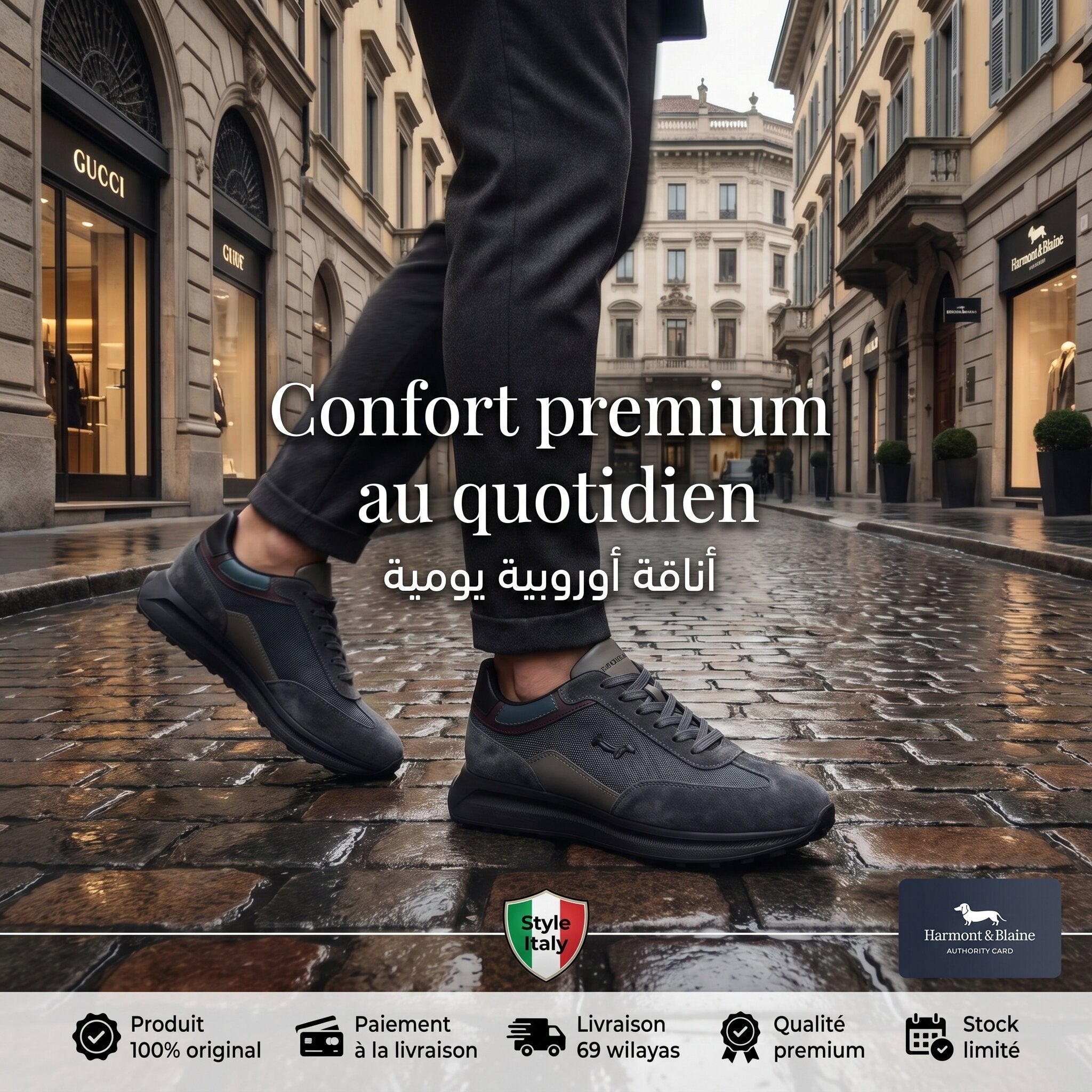 Harmont and Blaine Urban Grey Sneakers Homme EFM252-061-A60-AD