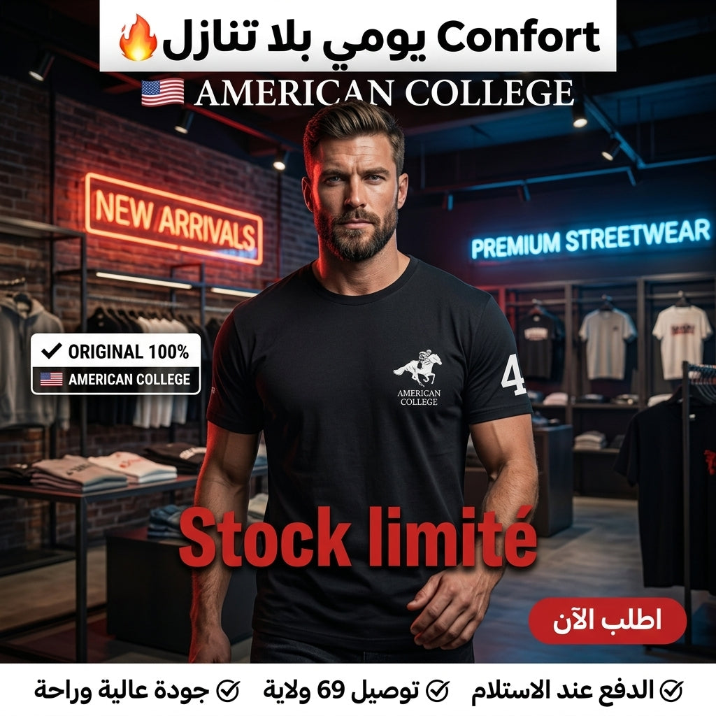 American College t-shirt pour Homme TS260104-BLACK