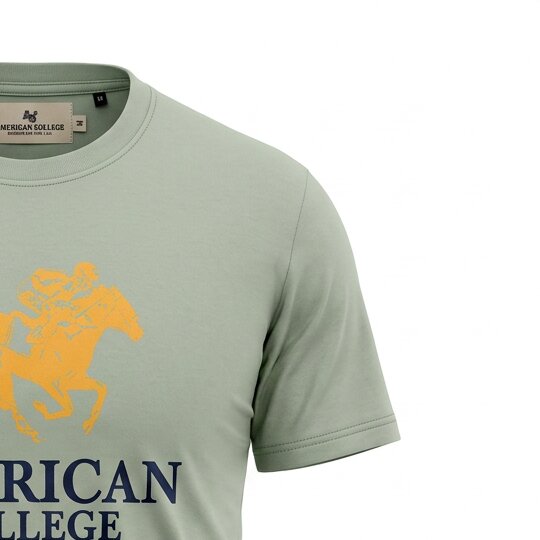 American College t-shirt pour Homme TS260103-DK-GREEN