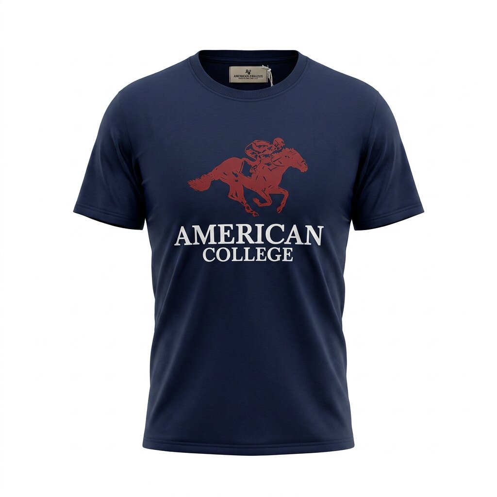 American College t-shirt pour Homme TS260103-NAVY-BORD