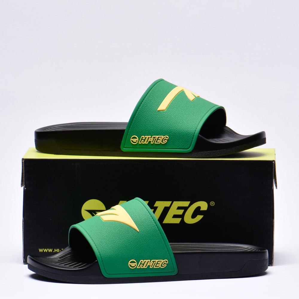 HI TEC CORE SLIDE BLACK BEAUTY/JELLY BEAN/SAMOAN SUNHI TEC CORE SLIDE BLACK BEAUTY/JELLY BEAN/SAMOAN SUN