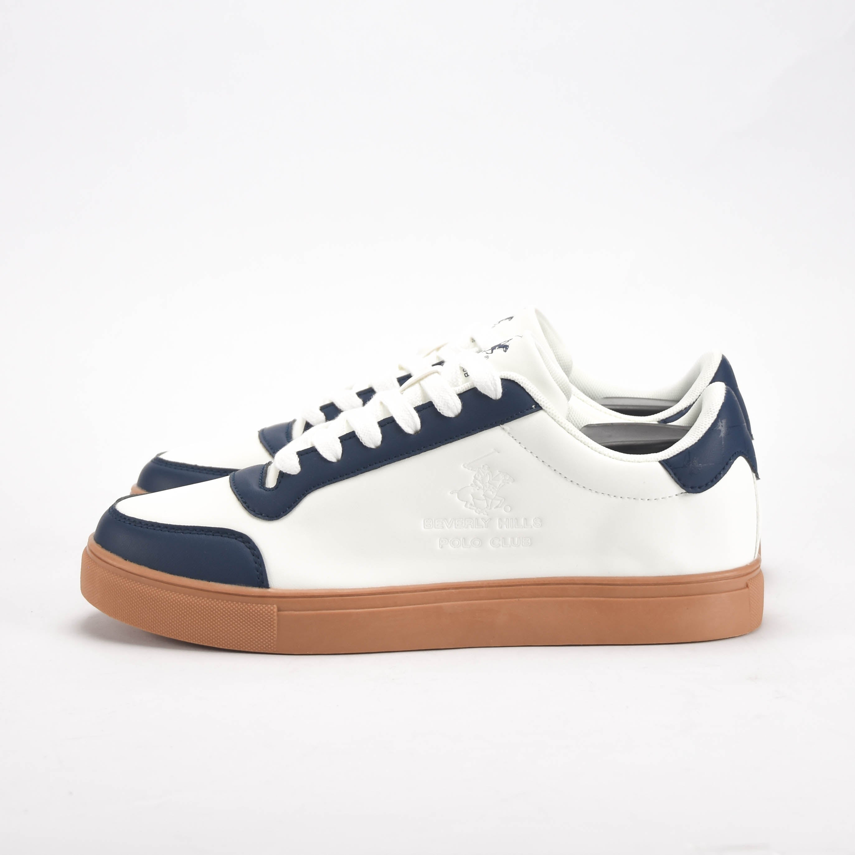 Polo — Baskets homme blanc marine