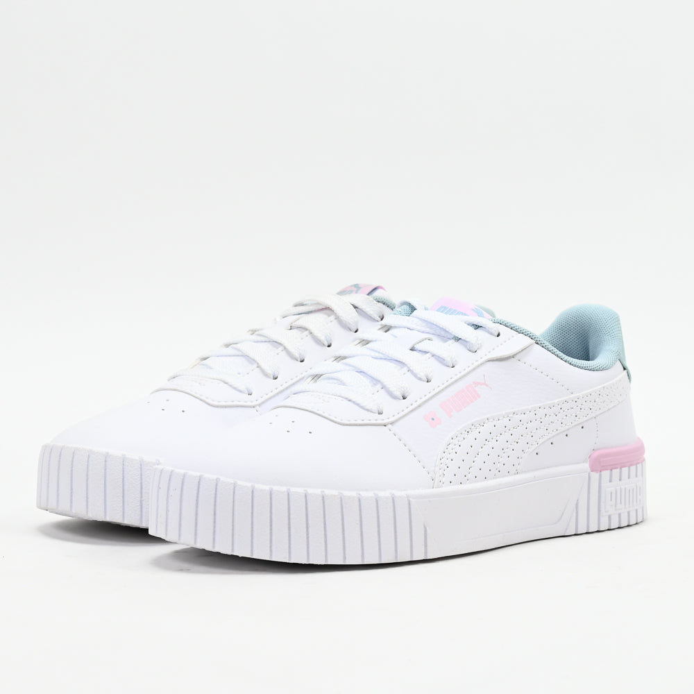 PUMA Carina 2.0 Tropical Jr — baskets enfant blanc profil intérieur