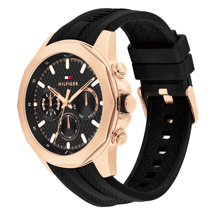 Tommy Hilfiger Lars Rose Gold-Plated Silicone Strap 1710650