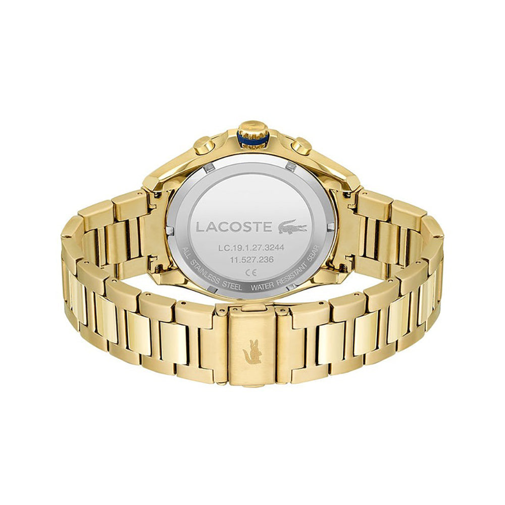MONTRE lacoste Tiebreaker Chrono Watch - Blue With Gold Plated Bracelet 2011151