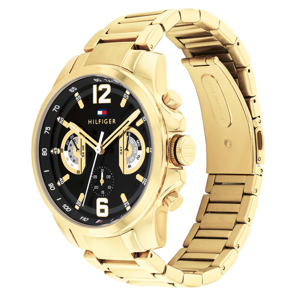 Montre Tommy Hilfiger Gold Steel Black Dial Multi-function 1710638