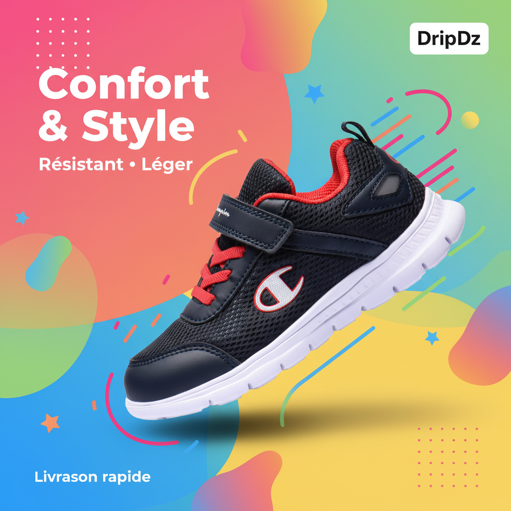 Champion Sano — Baskets enfant noir rouge