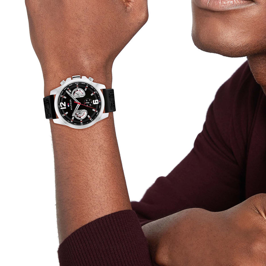 Montre Tommy Hilfiger Black Silicone Multi-function 1710636 
