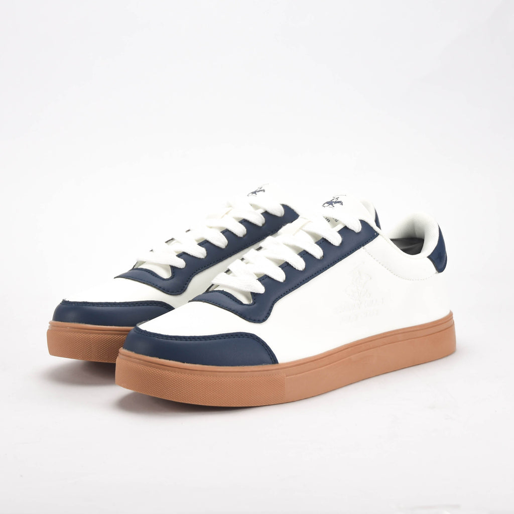 Polo — Baskets homme blanc marine