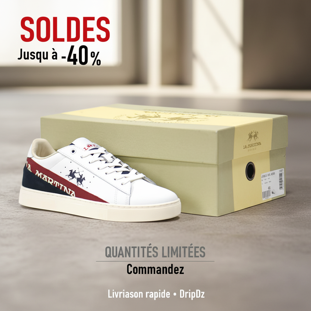 LA MARTINA SCARPA UOMO CALF - TAPE BIANCO - ROSSO LFM222-001-4130