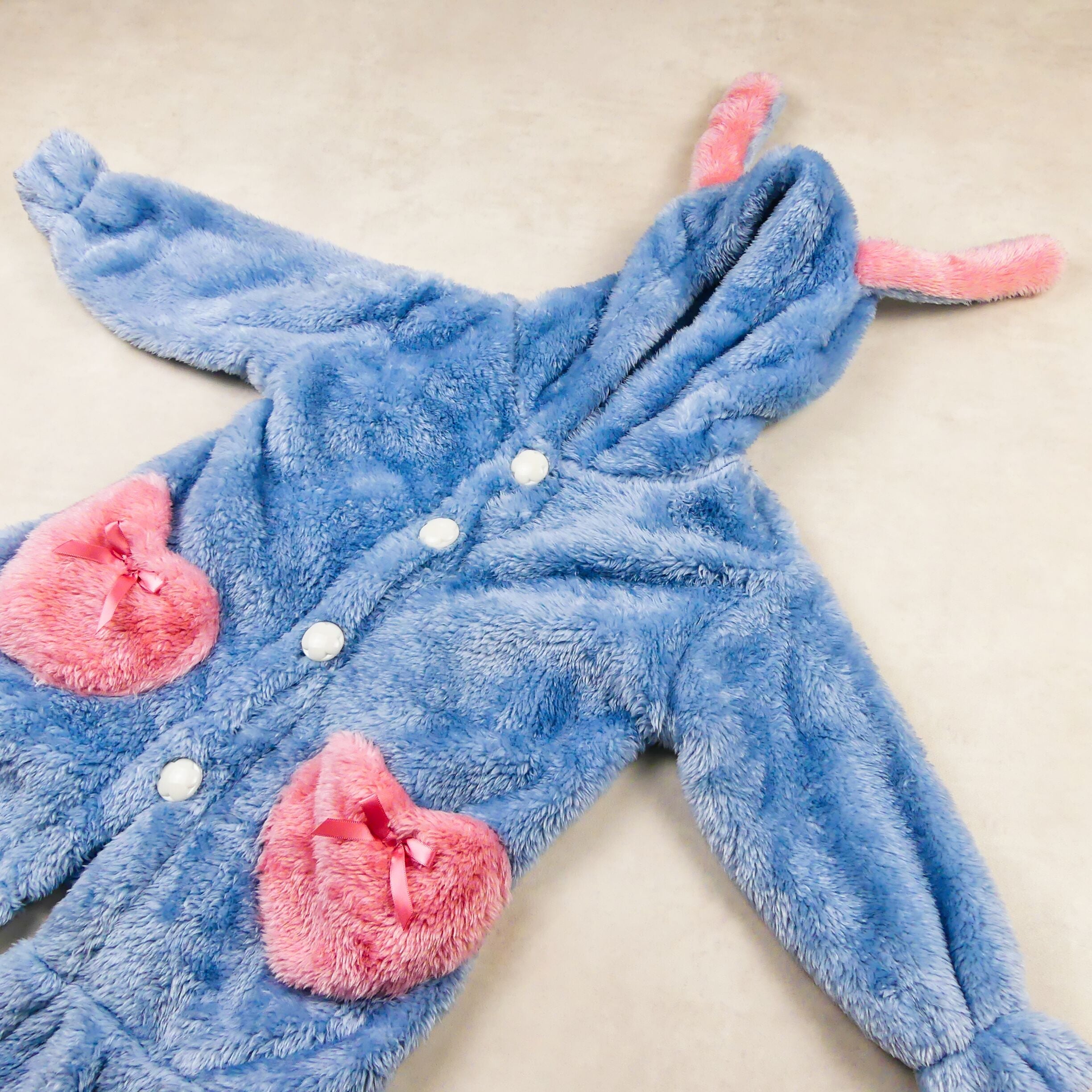 robe de nuit fourrure bleu -lapin-