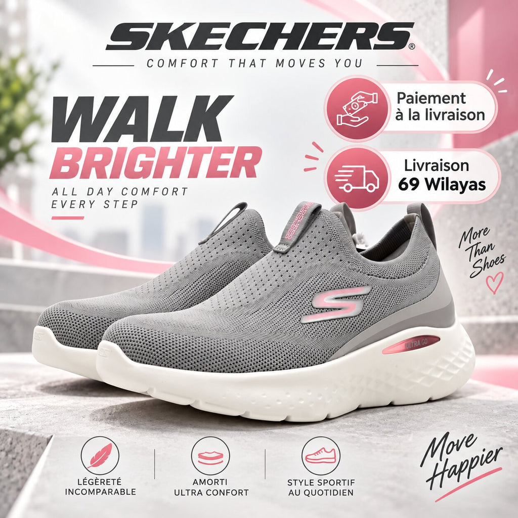 Skechers GO RUN Lite Aurora Sky — baskets femme rose