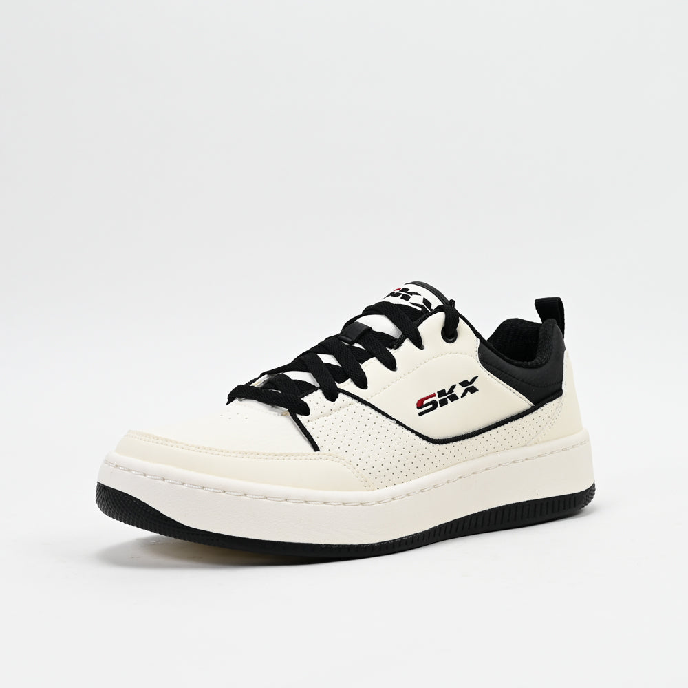 Skechers Sport Court 92 Ottoman — baskets homme blanc noir vue dessus