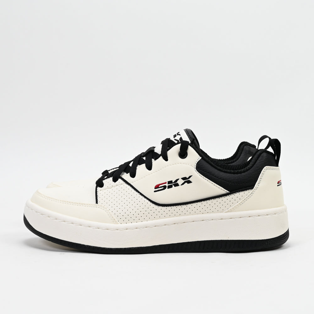 Skechers Sport Court 92 Ottoman — baskets homme blanc noir profil intérieur
