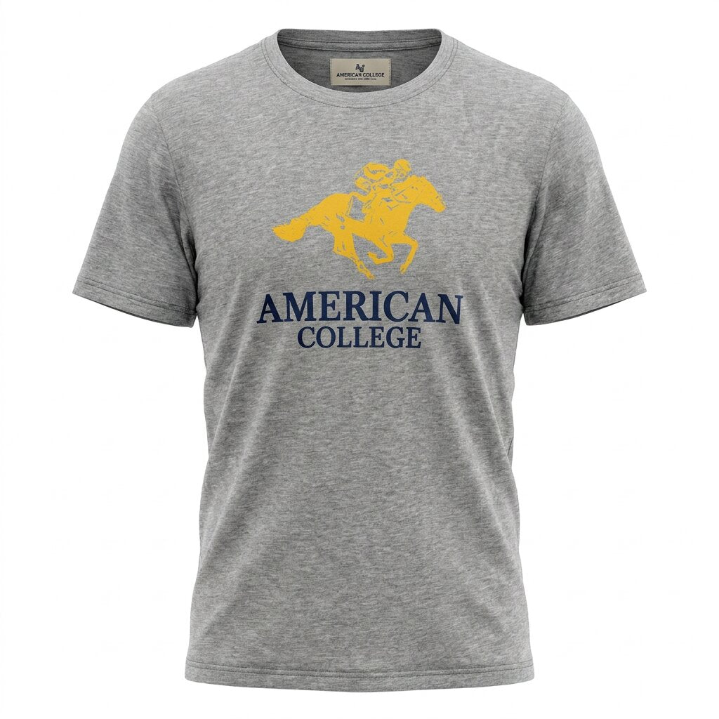 American College t-shirt pour Homme TS260103-GREY-YELLOW