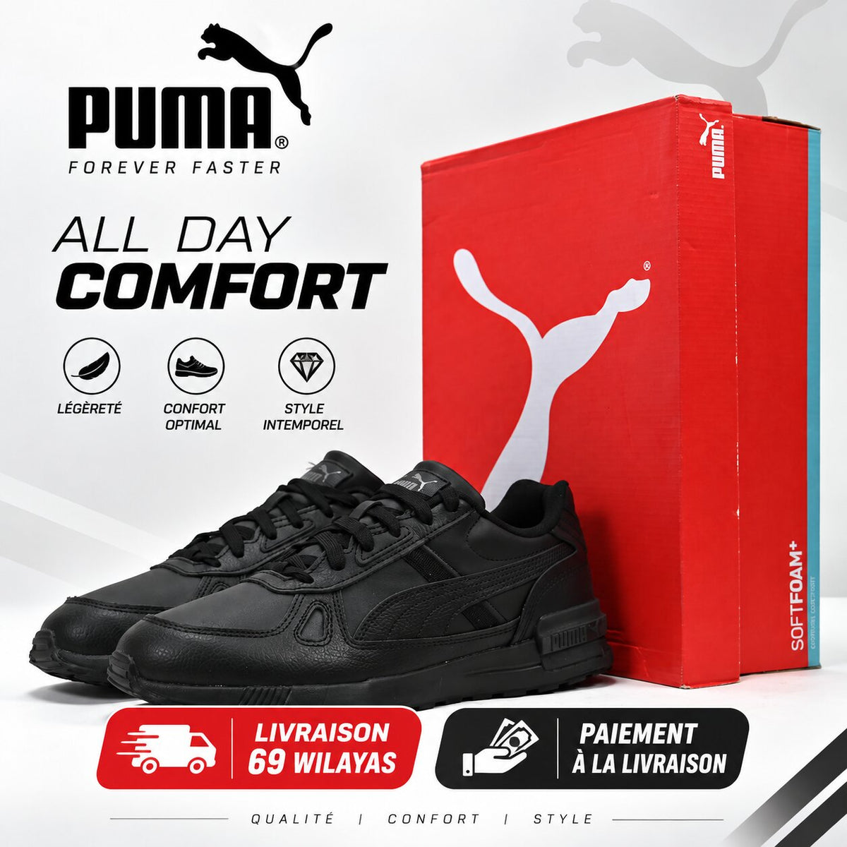 PUMA Graviton Pro L — baskets homme noir