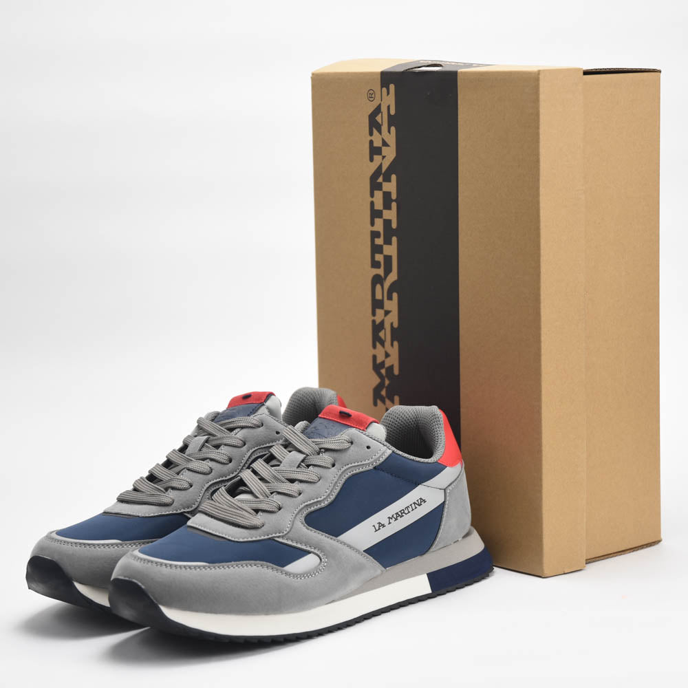 La Martina Low Top Leather Sneakers Grey LFM252.040.A70.BG