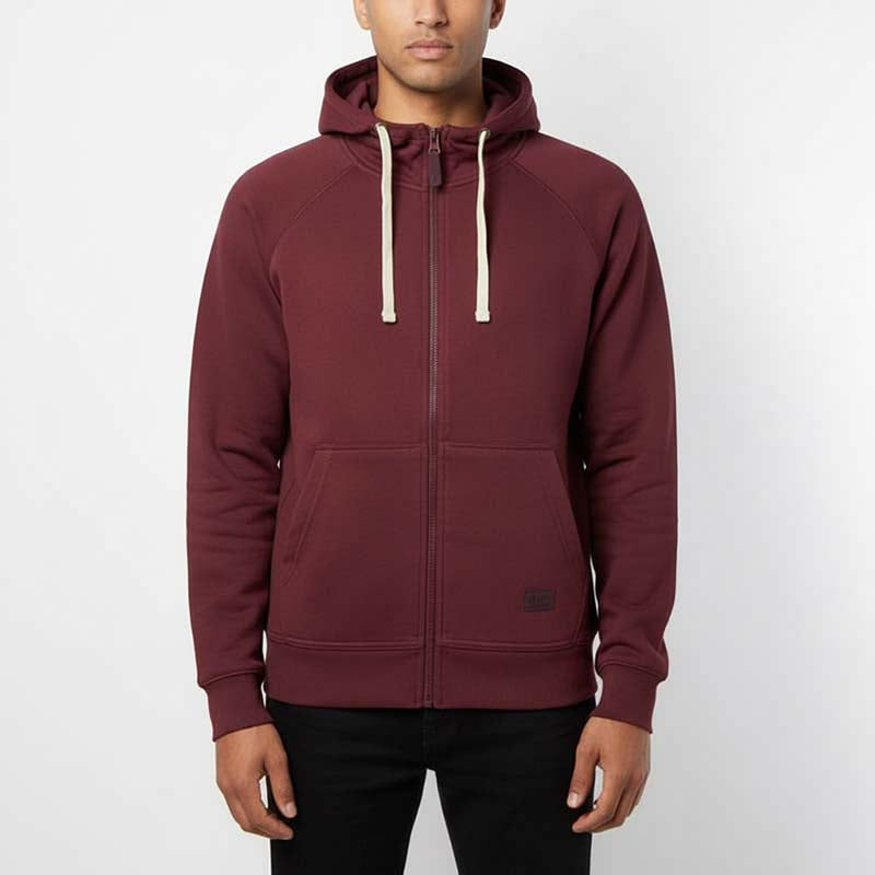 Sweat à capuche zippé homme BORDEAU