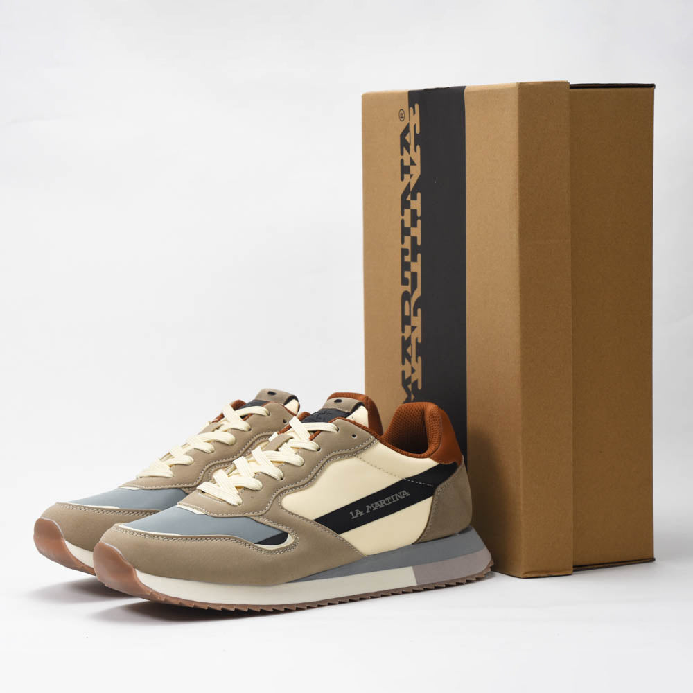 La Martina Low Sneakers Blue Leather LFM252-040-A70-AE