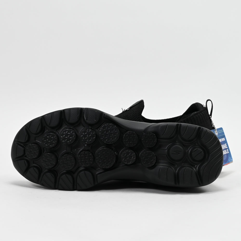 Skechers GO WALK 6 Vibrant Smile — baskets femme noir profil intérieur