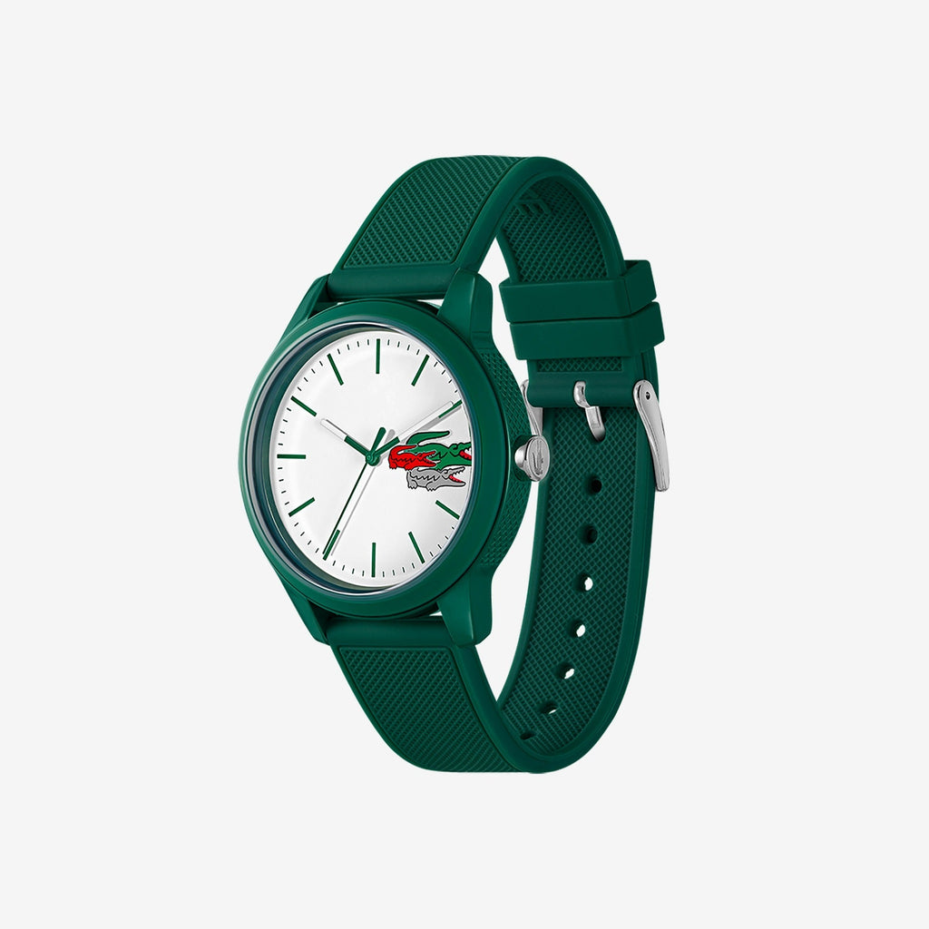 Montre Lacoste.12.12 Holiday à 3 aiguilles - Modèle blanc avec bracelet vert en silicone \ 2011135