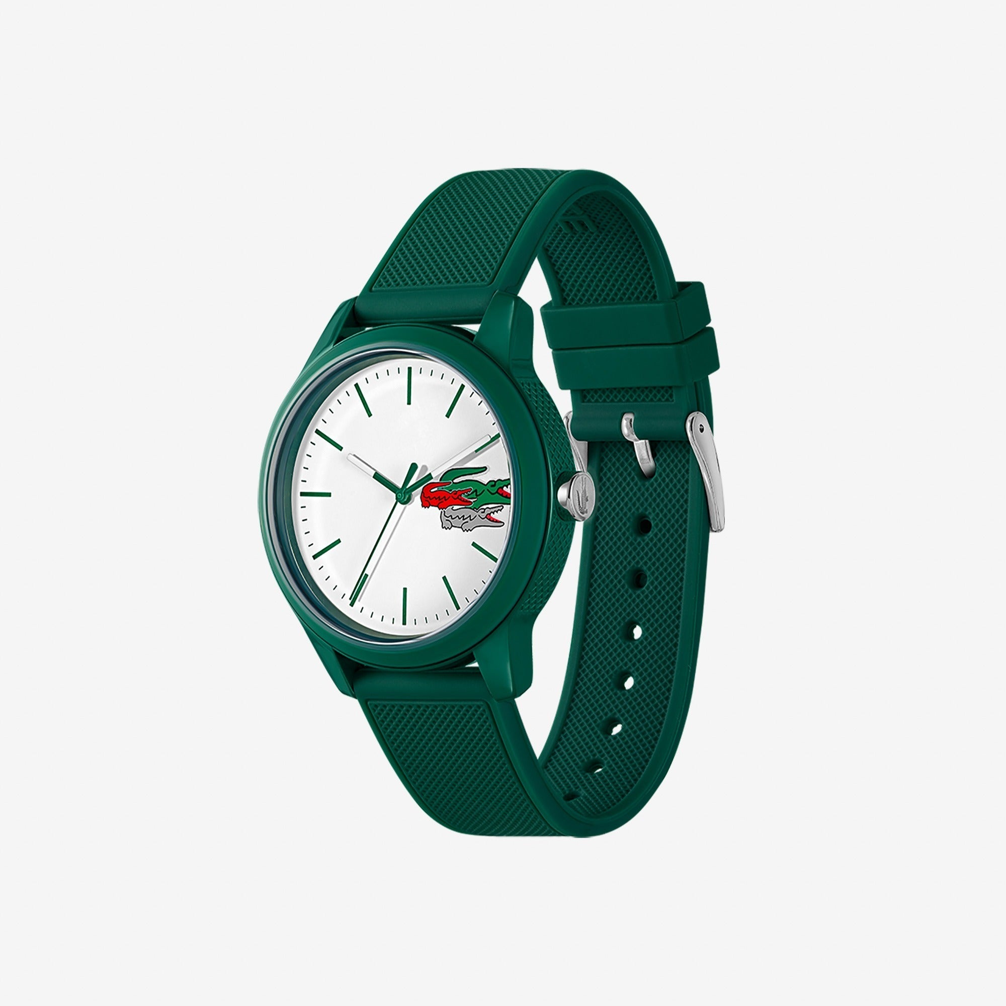 Montre Lacoste.12.12 Holiday à 3 aiguilles - Modèle blanc avec bracelet vert en silicone \ 2011135