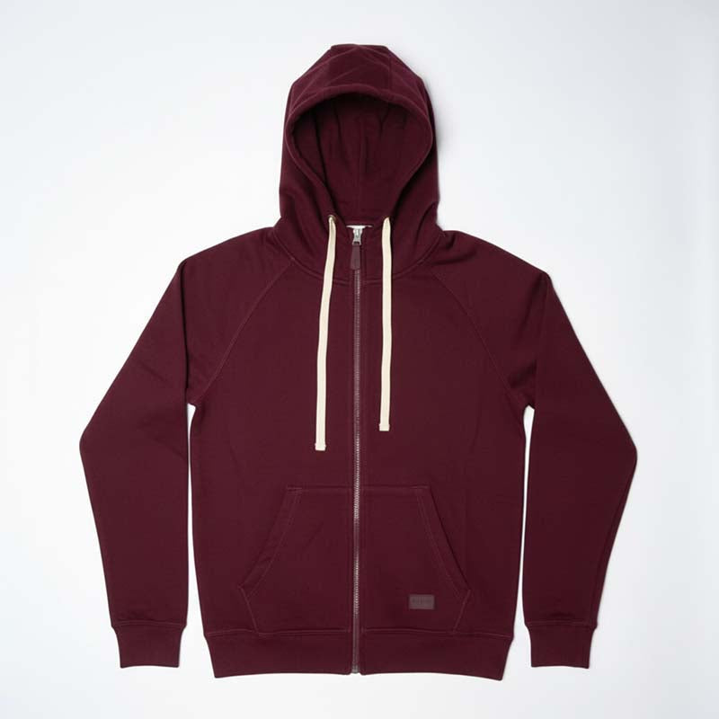 Sweat à capuche zippé homme BORDEAU
