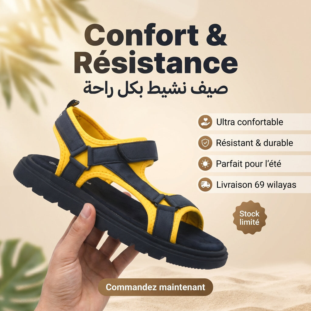 Safety Jogger Kids Memory Foam Sandals 589962-NAV-YEL
