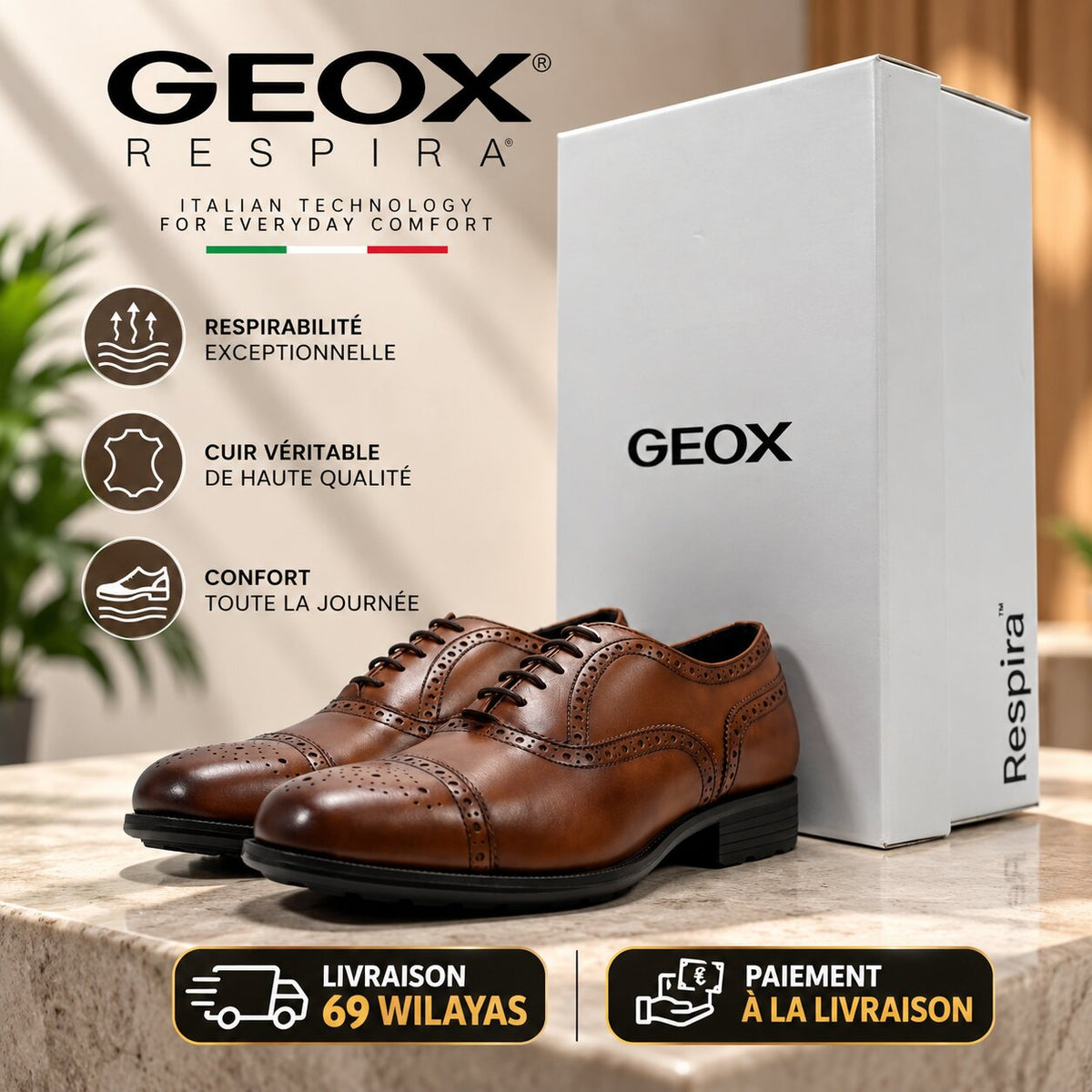 GEOX U46H8B00043-C6610 — baskets homme