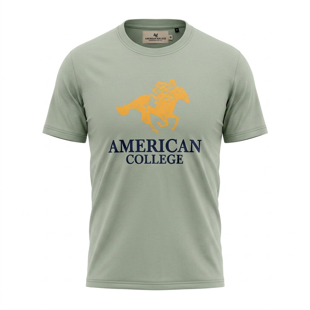 American College t-shirt pour Homme TS260103-DK-GREEN