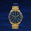 MONTRE lacoste Tiebreaker Chrono Watch - Blue With Gold Plated Bracelet 2011151