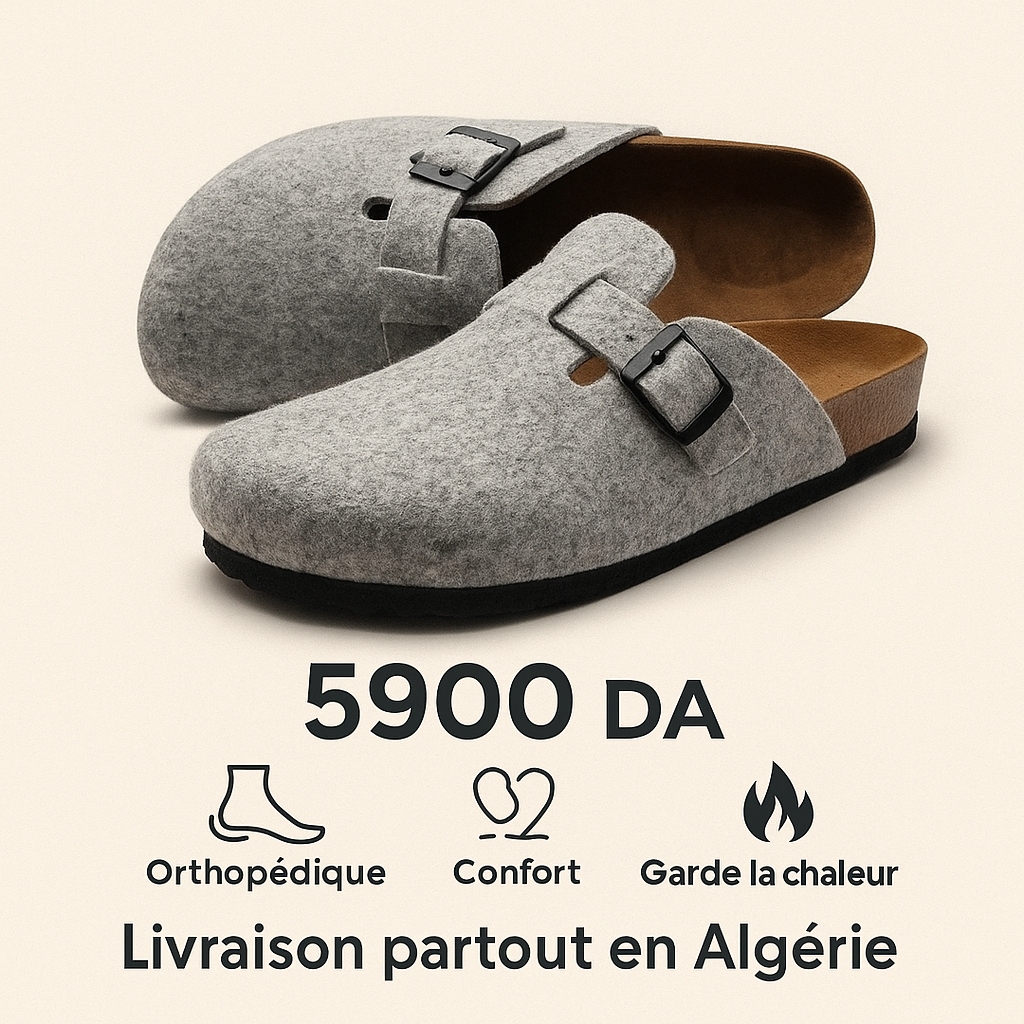 SABOT BIRK BOSTON FEUTRE GRIS CLAIR