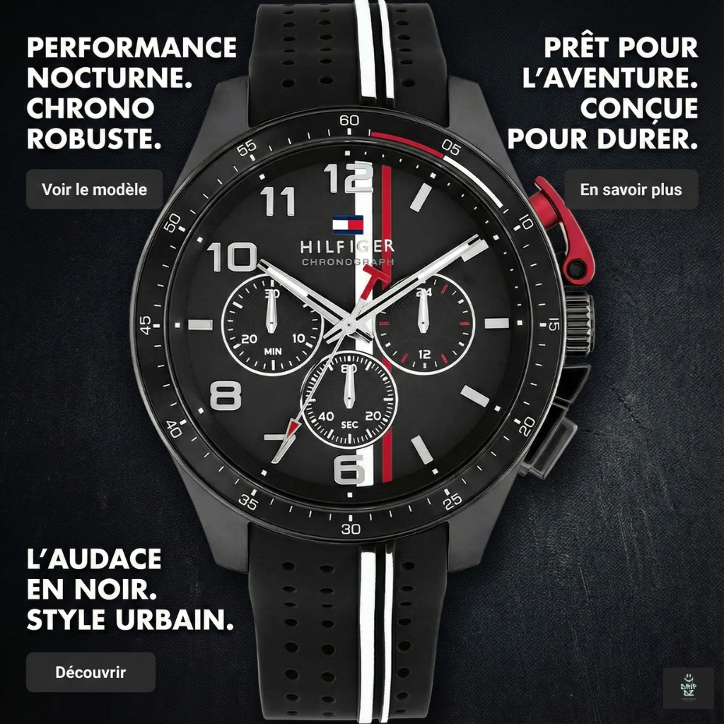 Tommy Hilfiger Bank — Montre homme acier