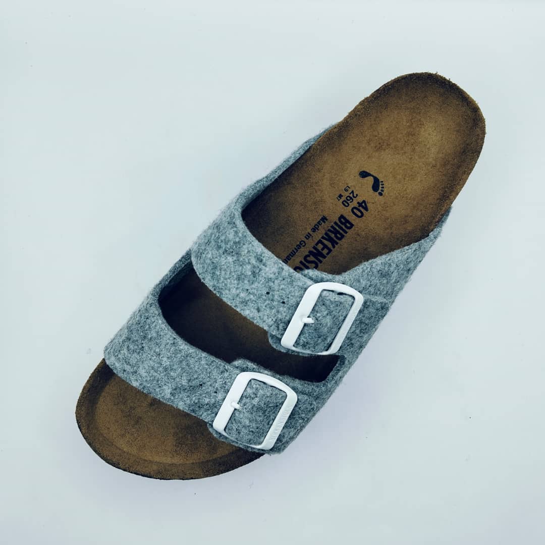 BIRK ARIZONA FEUTRE GRIS EVA BLANC