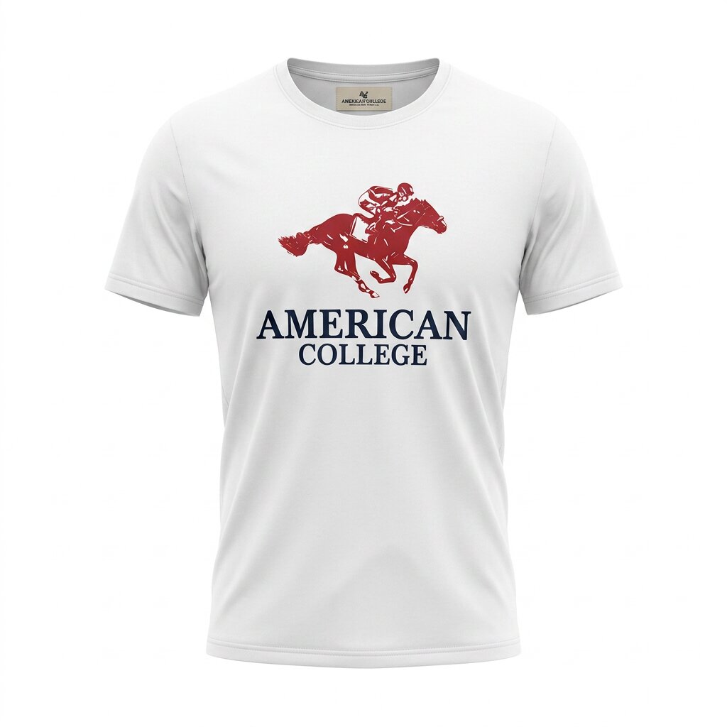 American College t-shirt pour Homme TS260103-WHITE-RED