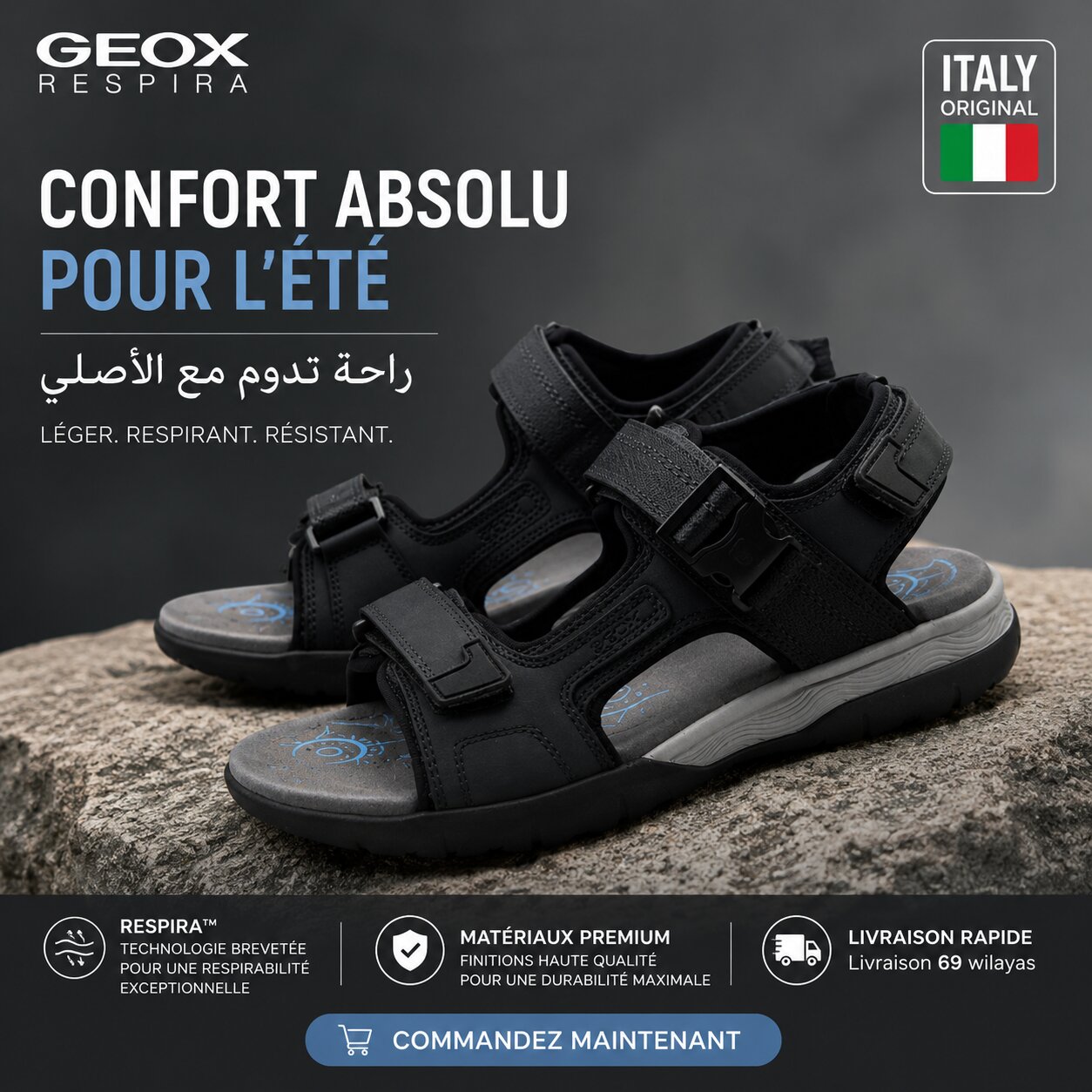Geox Spherica  Sandales Homme U55ELB000EK-C4367