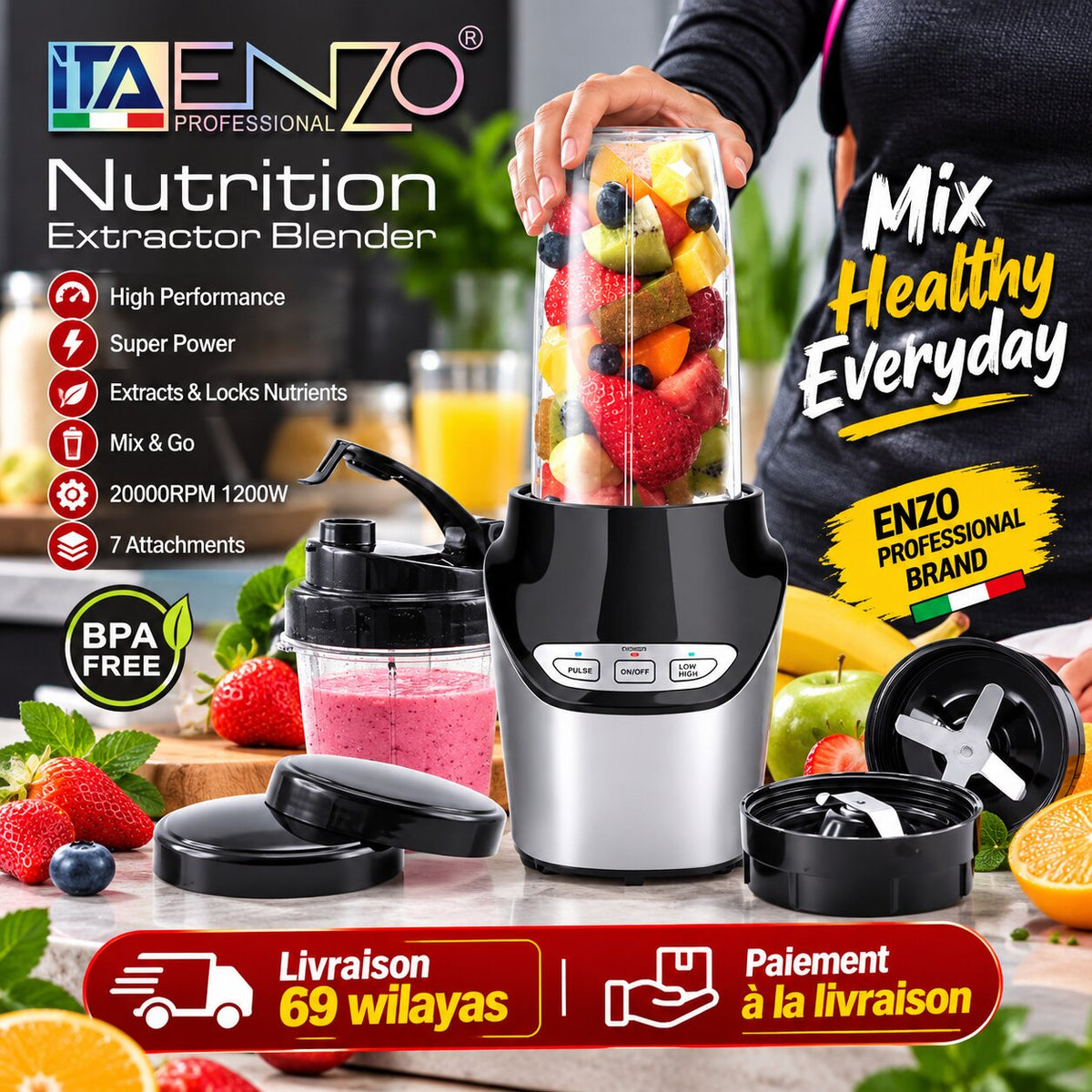 ENZO Centrifugal Juicer 1000W ITA30005 — vue 4