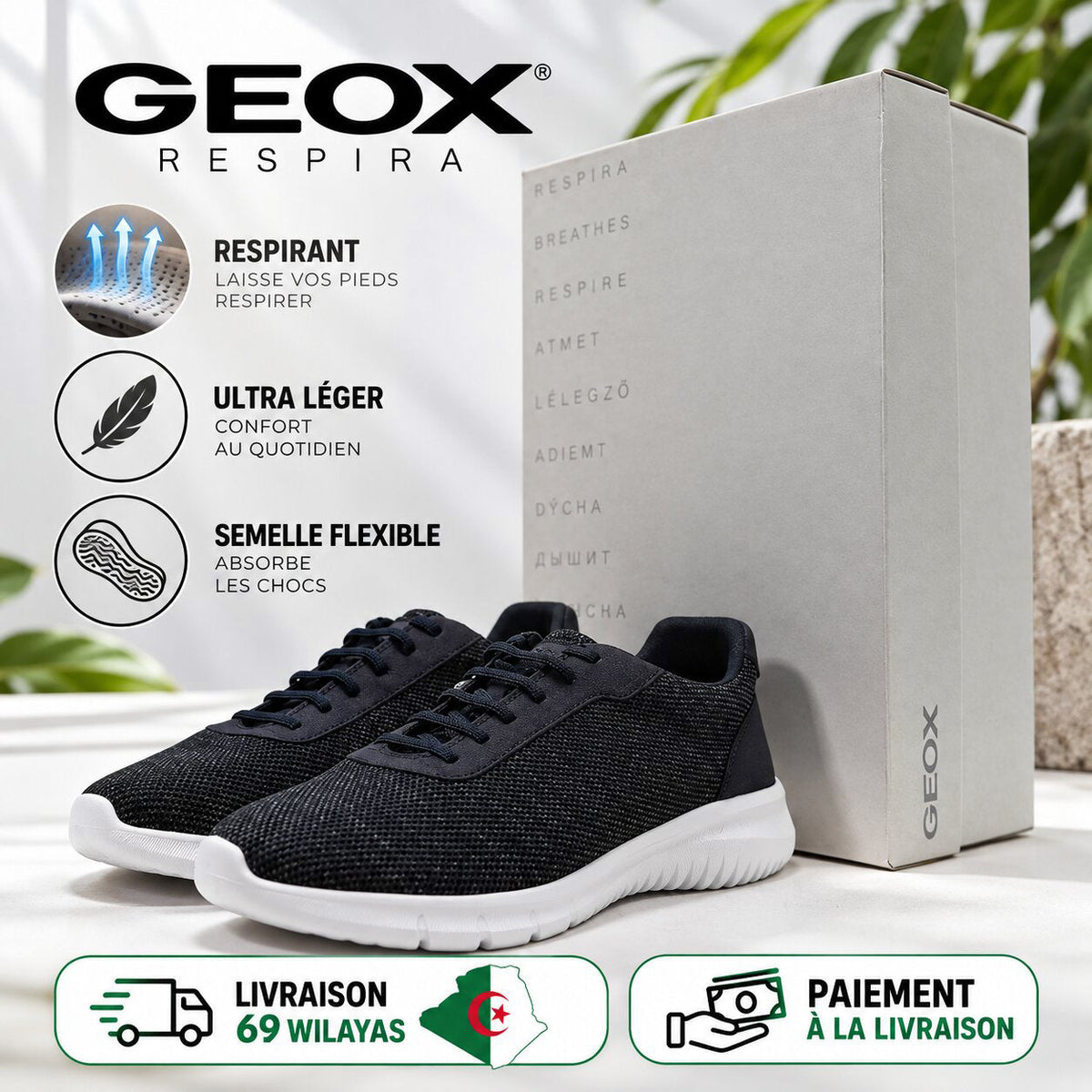 GEOX U45BVB014EK-C4002 — baskets homme — vue 9