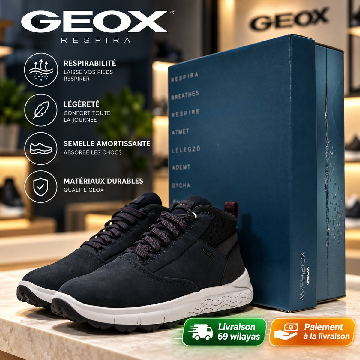 GEOX U36FDB0FF6K-C4002 — baskets homme
